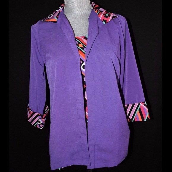 Bob Mackie Twinset Jacket & Tank Top Shirt XXS - Picture 9 of 10